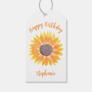Personalised Sunflower Birthday Gift Tags