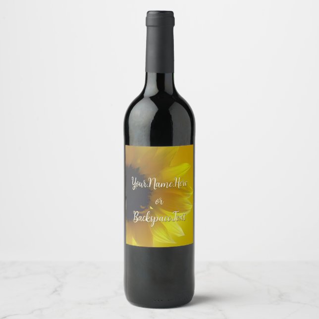 Personalised Sunflower Bottle Labels  (Front)