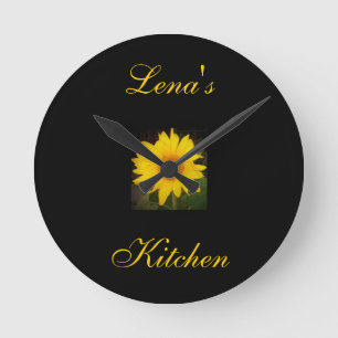 Personalised Sunflower Clock-Lena's Kitchen Round Clock