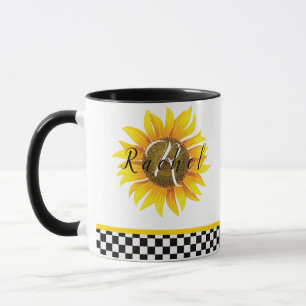 Personalised sunflower  coffee mug