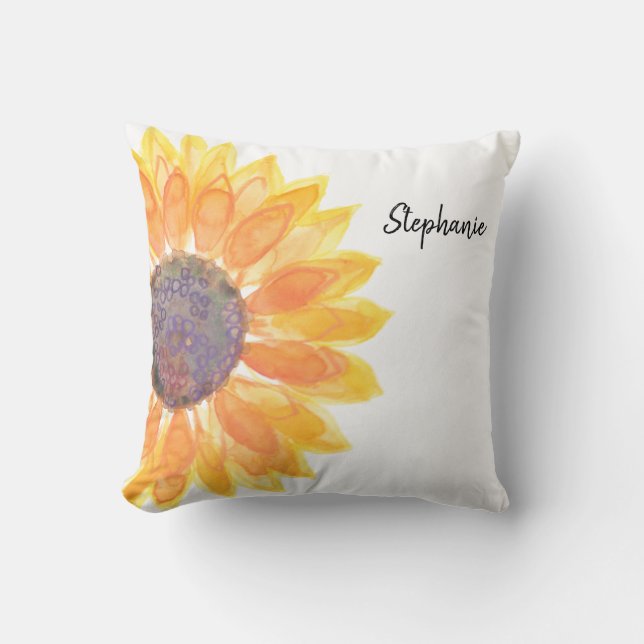 Personalised  Sunflower Cushion (Front)