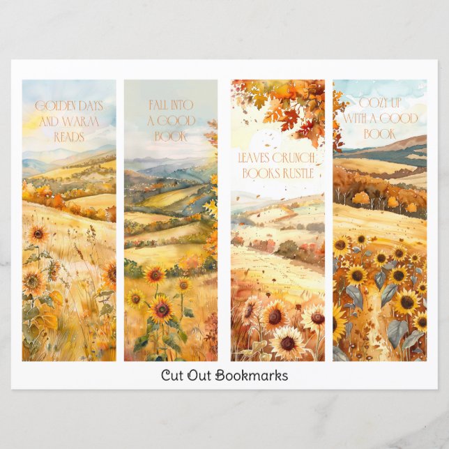 Personalised Sunflower Custom Name Bookmark (Front)