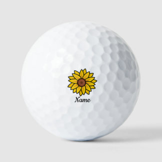 Personalised Sunflower Custom Name Golf Balls
