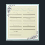 Personalised Sunflower Daily Menu Planner Notepad<br><div class="desc">Daily Menu Planner Sunflower Notepad.  Personalise.</div>
