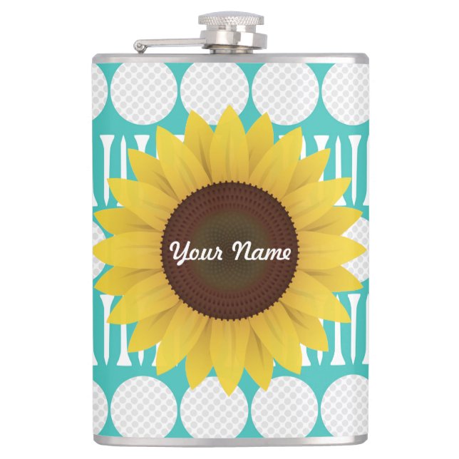 Personalised Sunflower Drinking Flask (Front)