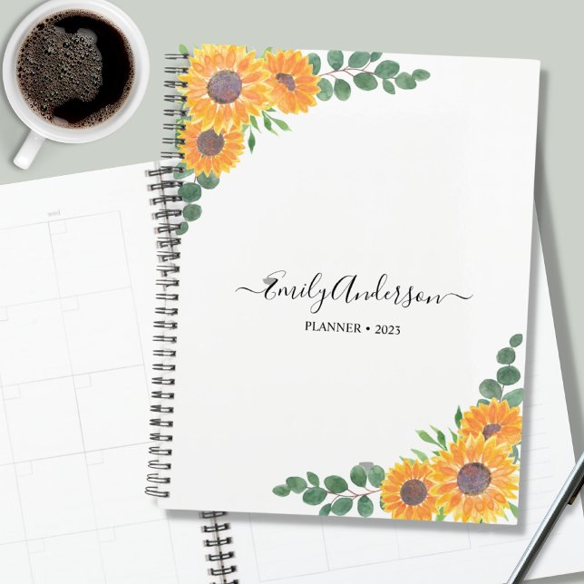 Personalised Sunflower Eucalyptus 2023 Planner (Creator Uploaded)