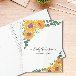 Personalised Sunflower Eucalyptus Planner