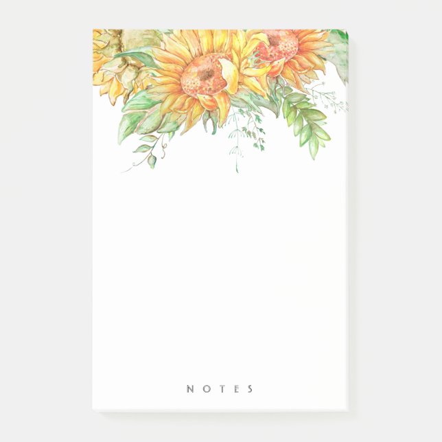 Personalised Sunflower Floral Boho Notes (Front)