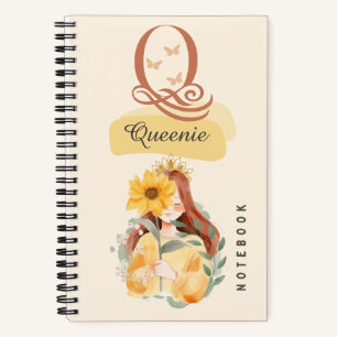Personalised Sunflower Girl Spiral Notebook 