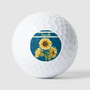 Personalised Sunflower Golf Balls