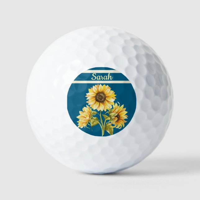 Personalised Sunflower Golf Balls (Front)
