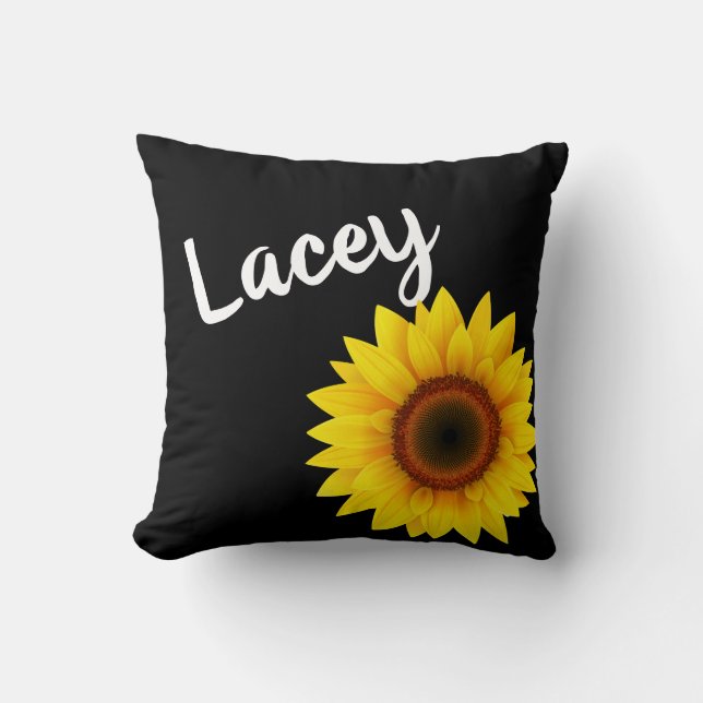 Personalised Sunflower Home Decor Cushion (Front)