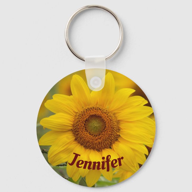 Personalised Sunflower Key Chain (Front)