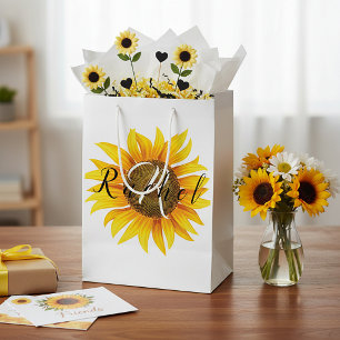 Personalised sunflower medium gift bag