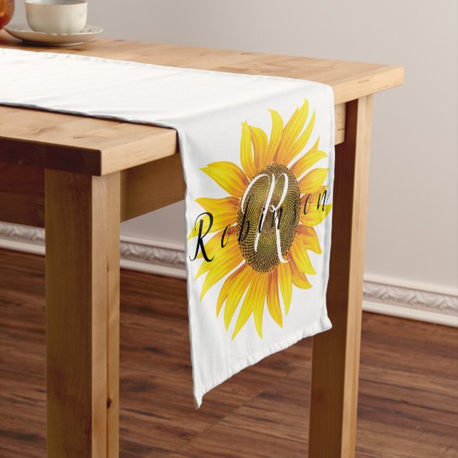 Personalised sunflower  medium table runner (In Situ)
