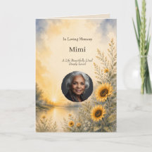 Personalised Sunflower Memorial Funeral Thank You