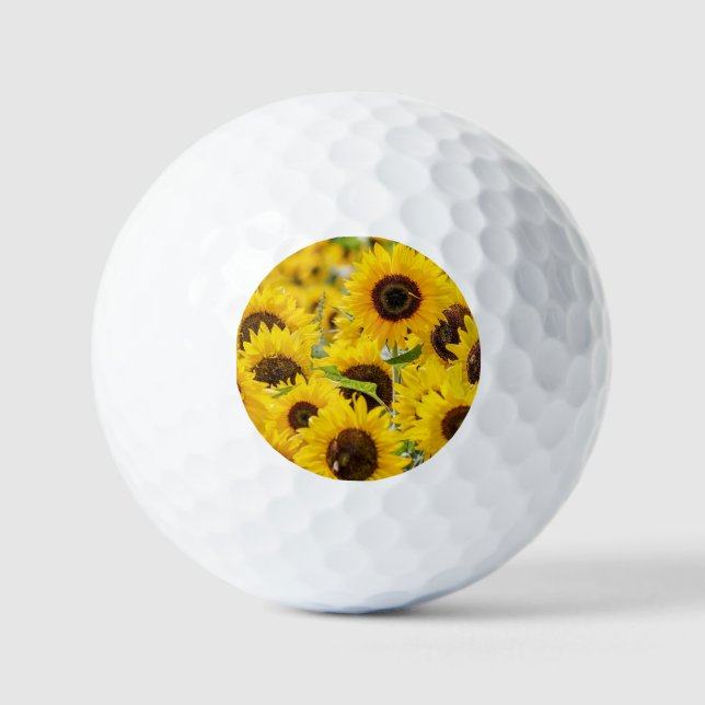 Personalised Sunflower Monogram  Golf Balls (Front)