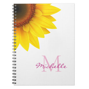 Personalised Sunflower Monogram Notebook