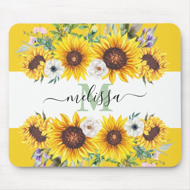 Personalised Sunflower Mouse Pad (Front)