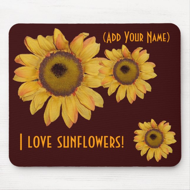 Personalised Sunflower Mouse Pad (Front)