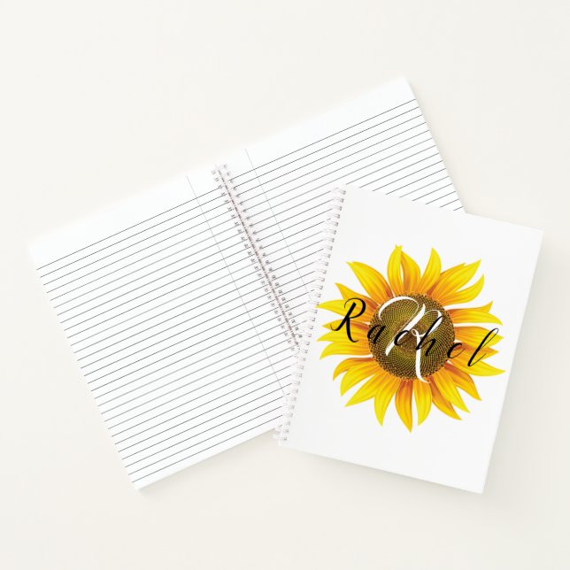 Personalised sunflower  notebook (Inside)