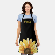 Personalised Sunflower on Black
