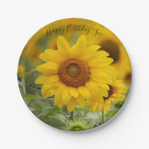 Personalised Sunflower Paper Party Plates