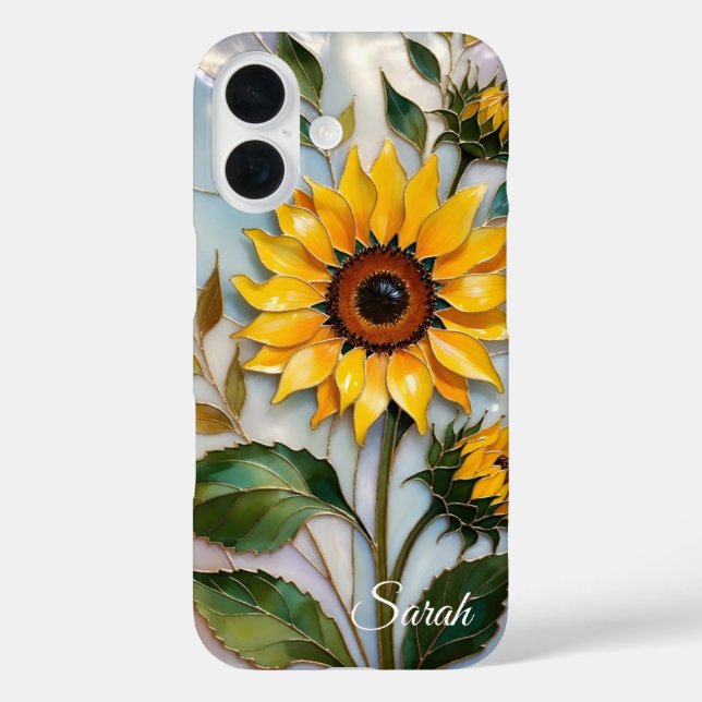 Personalised Sunflower Phone Case Floral (Back)