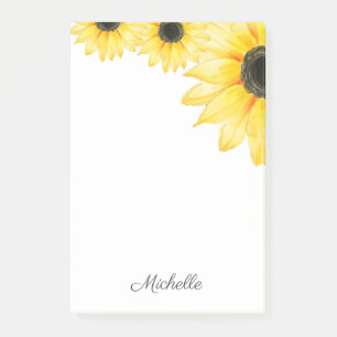 Personalised Sunflower  Post-it Notes