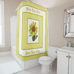 Personalised Sunflower Shower Curtains