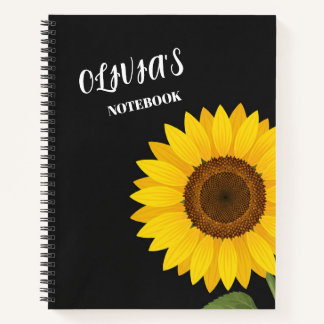 Personalised Sunflower Spiral Notebook