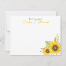 Personalised Sunflower Stationery