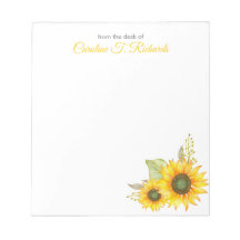 Personalised Sunflower Stationery Note Card