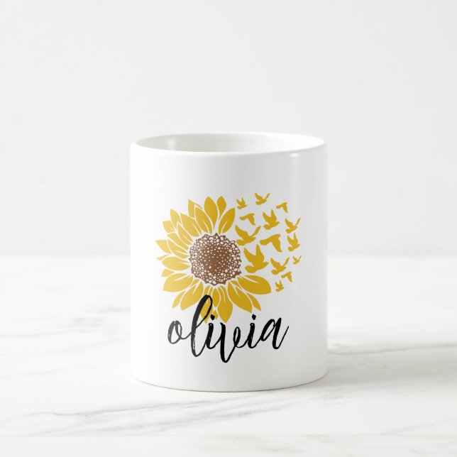 Personalised Sunflower,sunflower gift   Coffee Mug (Center)