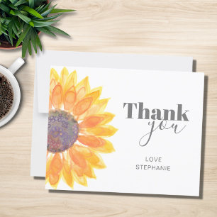 Personalised Sunflower Thank You Card