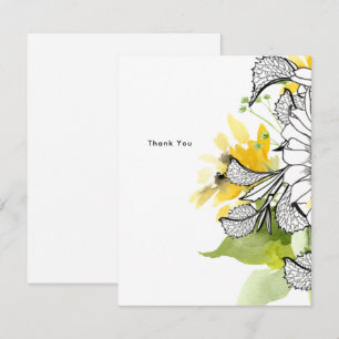 Personalised Sunflower Thank You Note Card