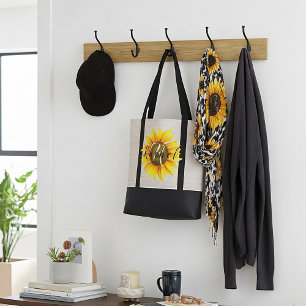 Personalised sunflower  tote bag