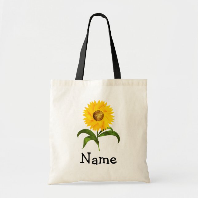 Personalised Sunflower Tote Bag | 2-sided design (Front)