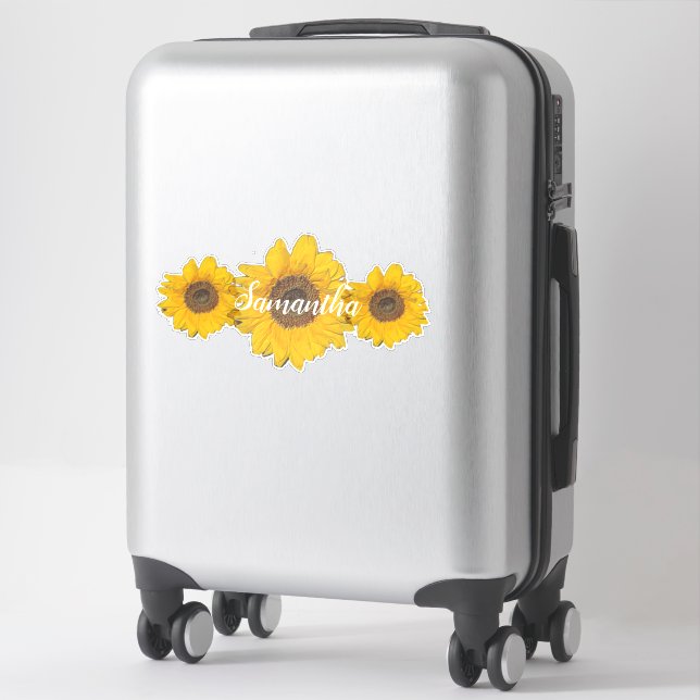 Personalised sunflower trio (Suitcase)
