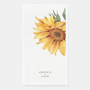 Personalised Sunflower Wedding  Napkin