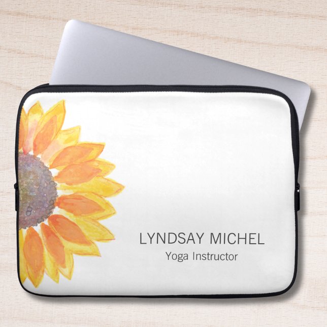Personalised Sunflower Yoga Instructor Laptop Sleeve (Creator Uploaded)