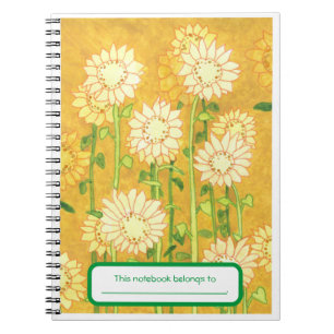 Personalised Sunflowers in Watercolor Notebooks