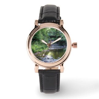 Personalised Sunlit Serenity Mountain Creek Photo Watch
