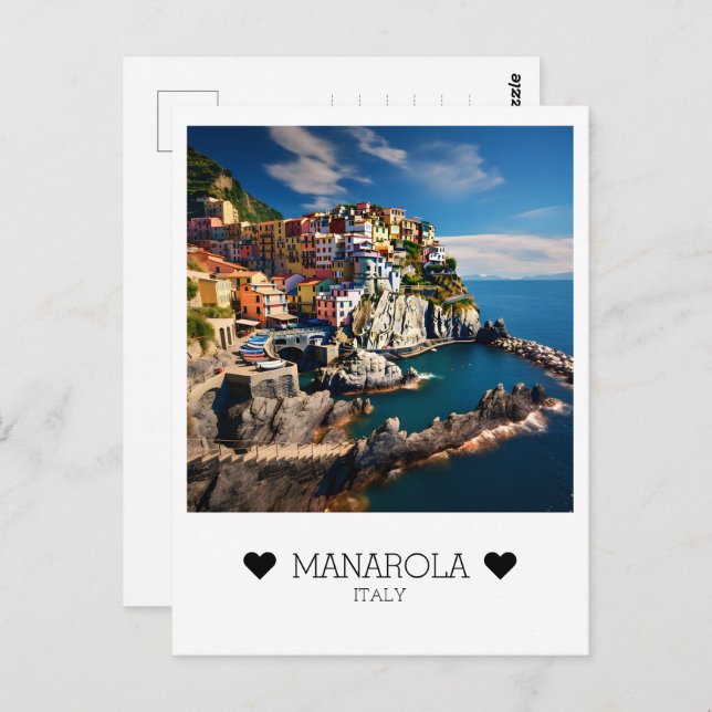 Personalised, sunny day in Manarola, Italy Postcard (Front/Back)