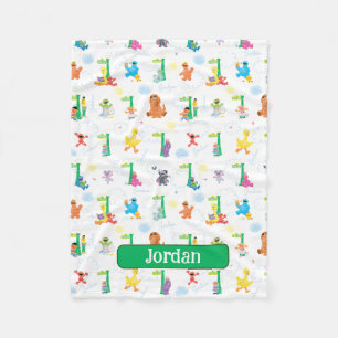 Personalised Sunny Day Sesame Street Pattern Fleece Blanket