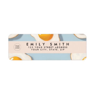 Personalised Sunny Side Up Egg Pattern Return Address Label