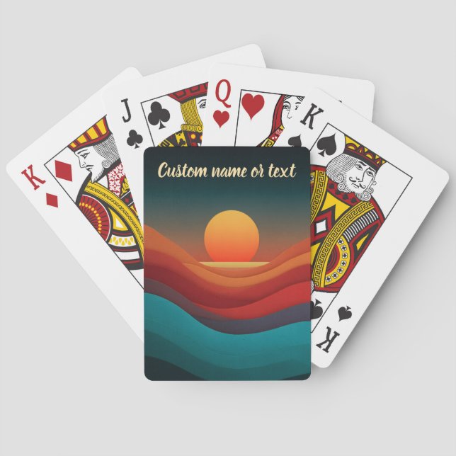 Personalised Sunset Horizon Playing Cards (Back)