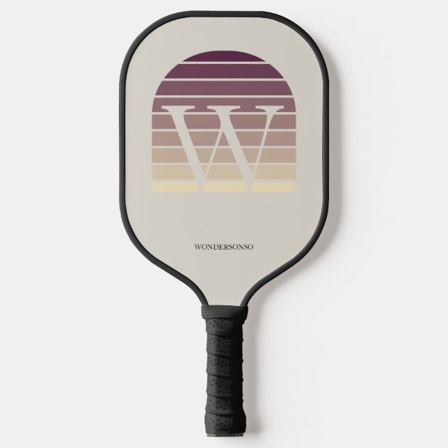 Personalised Sunset Ombre Monogram Pickleball Paddle (Front)