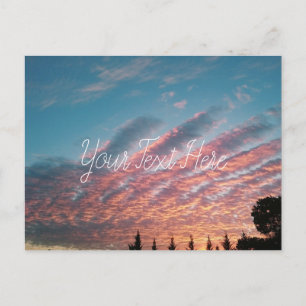 Personalised Sunset Pink Clouds Landscape Postcard