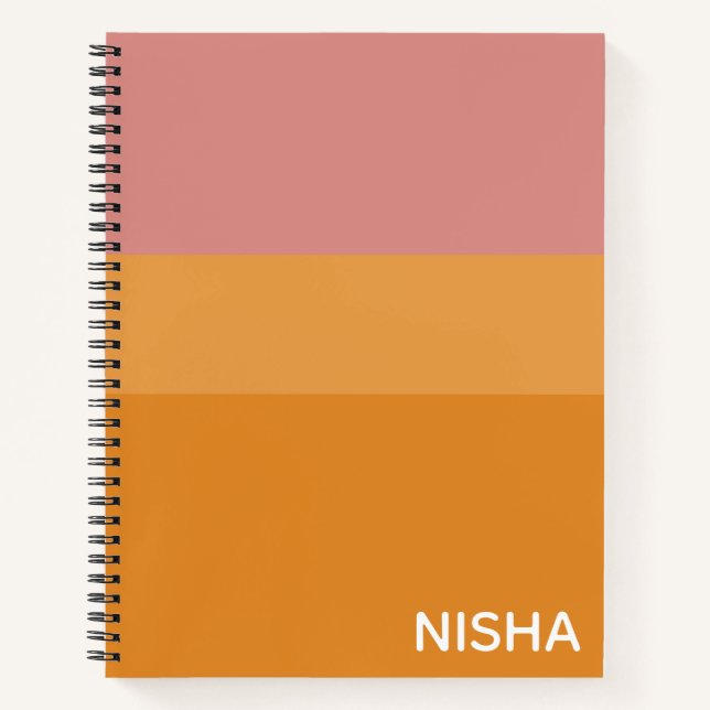 Personalised Sunset Stripes      Notebook (Front)
